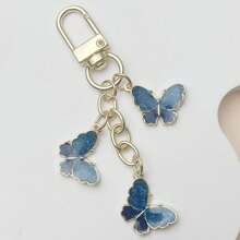 创意彩色蝴蝶钥匙扣，可爱锌合金油滴包包配件饰品，小礼品