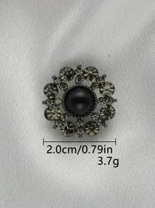 4 件/包奢华金属空心仿珍珠水晶纽扣，适用于鞋子、帽子、包包、服装、头饰、围巾、婚礼花束、DIY 珠宝配饰 - 彩色 - 查看 17