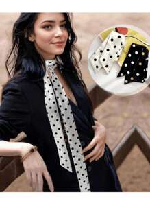 1pc Fashion Ribbon Polka Dot Scarf Printed Thin Scarf Headband Korean Style Neckerchief Long Scarves Wedding