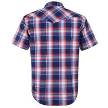 Men's Western Cowboy Short Sleeve Pearl Snap Casual Plaid Work Shirts