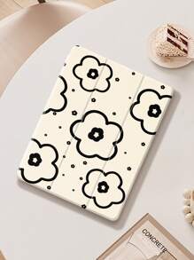 Etui ochronne na tablet z kwiatowym wzorem, kompatybilne z iPad Air 4/5 10,9", iPad 7/8/9 10,2", Tab S6 10,4", Tab A7 Lite 8,7", modne skórzane etui, odpowiednie na sezon szkolny, Walentynki, prezent noworoczny