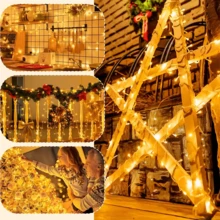 1 件 LED 装饰灯串，6 米童话灯，USB 电源，适用于卧室、派对、室内外婚礼、家庭、庭院、草坪、花园装饰