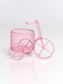 1pc Pink Iron Tricycle Candy Basket Cosmetic Storage Rack Wedding Wedding Candy Box Creative Wedding Gift Ornaments - Pink - View 12
