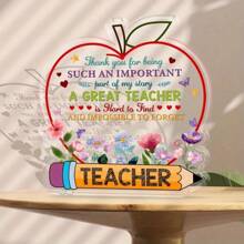 1 件亚克力苹果书桌装饰，毕业季，教师答谢，毕业礼物，温馨礼物，生日学校装饰，学校惊喜宿舍装饰，返校 - 多色 - 查看 4