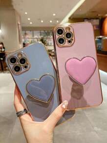Funda de teléfono elegante de alta gama con chapado en verde menta y forma de corazón 3D compatible con iPhone 16/15/14/13, Pro Max X XR, S25/S24/S23 Ultra Plus, Honor, Red Mi Note, Xiao Mi