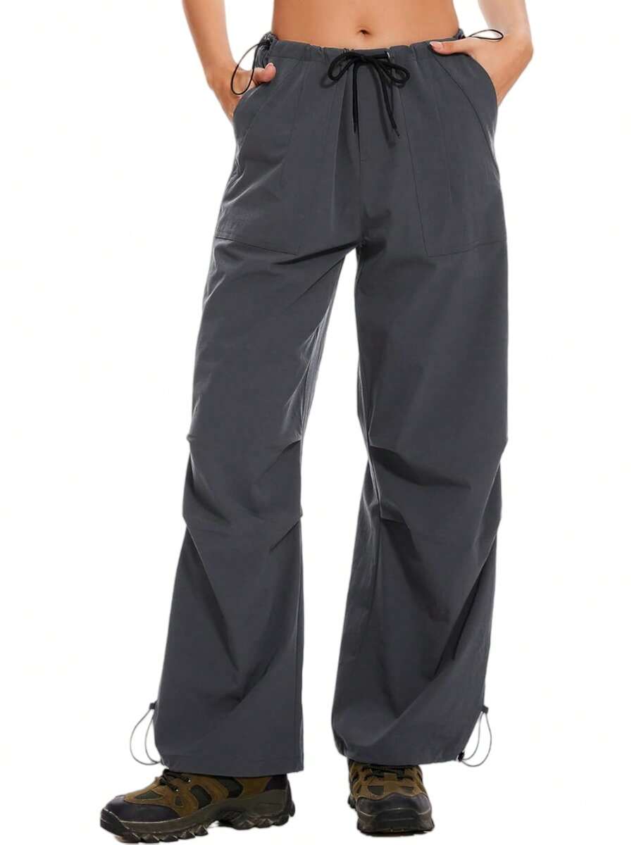 Waterproof Parachute Pants Womens Quick Dry Walking Hiking Cargo Pants With Pockets Lightweight