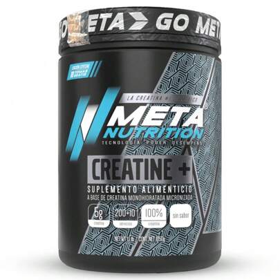 Meta Nutrition, Creatina Monohidratada, Micronizada, de Alta Pureza. 200 servicios + 10 gratis. Edición limitada. 1050 Kg. Suplemento Alimenticio en polvo, sin sabor, suplementos para gym, suplementos gimnasio, crecimiento muscular, suplementos deportivos.