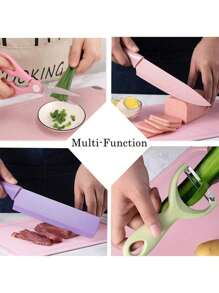 Set Juego de Cuchillos para Cocina 6 Piezas - Rosa - Ver 4