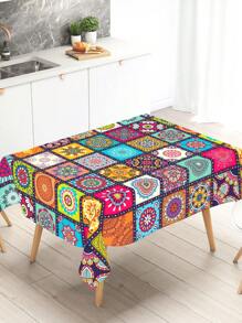 1pc BOHO Polyester Tablecloth, Colorful Bohemian Pattern Table Runner, Holiday Birthday Party Decoration Table Cover, Coffee Table Dining Table Cabinet Bar Decoration Table Set, Kitchen Dining Room Decoration Table Skirt, Four Seasons Everyday Home Decoration Table Runner, Indoor Outdoor Party Dining Picnic Table Cloth, Washable Tablecloth