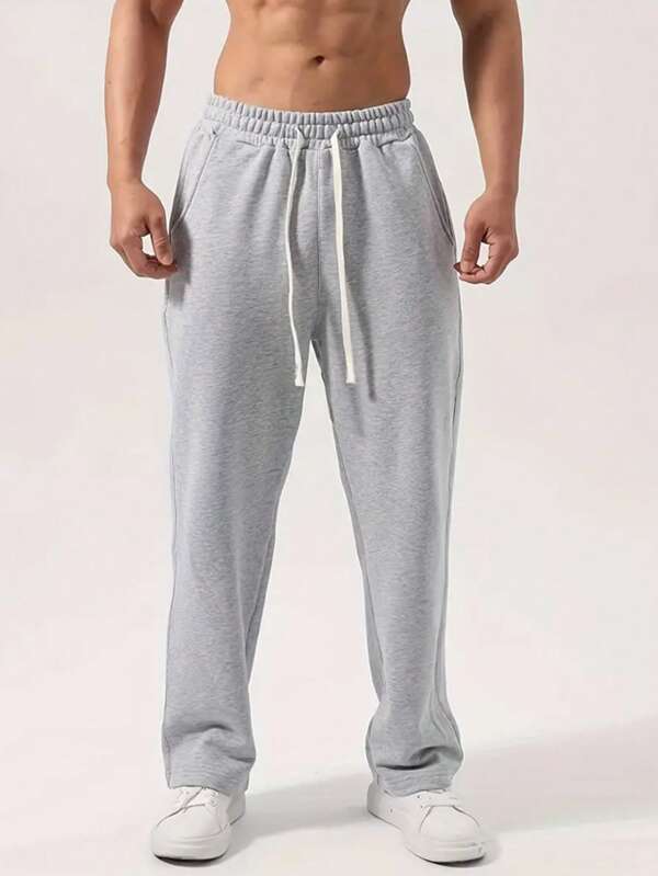 Pantalones largos casuales y cómodos para hombres, diseño sencillo y de moda, adecuados para el verano