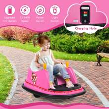 Lifezeal 12V Vehicle 360° Spin Race Toy Kids Ride On Bumper Car With Remote Control Purple/Pink/Red/Blue - Hồng - Xem 4
