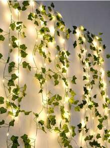 LED Simulated Climbing Plant Green Vine String Lights, Outdoor Courtyard Decoration Magic Device, Suitable For Wedding Decoration, Bedroom Decoration, Various Holiday Party Decoration, Confession, Dinner Gifts Birthday Graduation