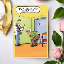 A Humorous Doctor's Visit Cartoon Greeting - Customized Birthday Cards For Family, Friends, And Colleagues - Unique Cartoon Style Stationery Celebration Gifts Graduation
