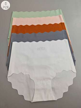 5 件装女士高腰无缝透气三角裤