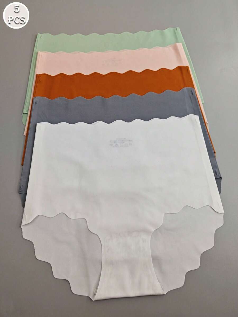 5 件装女士高腰无缝透气三角裤 - 彩色 - 查看 1