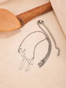 Personalized GAY Letter Heart Pendant Necklace, Elegant, Simple, Luxury, Stable, Casual, Daily Fashion, Versatile Design, Suitable For Women To Wear In Any Occasion