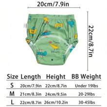 3 件男女通用儿童可重复使用如厕训练内裤，防水透气卡通尿布，适用于如厕训练和失禁，适合 12 个月至 3 岁的男孩和女孩