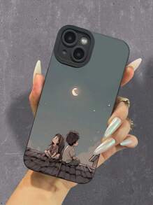 Funda de teléfono con diseño creativo de Noche Estrellada, compatible con iPhone 16 Pro Max/15 Pro/14 Plus/Serie iPhone, Galaxy S24 Ultra/S23+/S22/S21, 1 pieza, absorción de impactos, antideslizante, diseño de moda