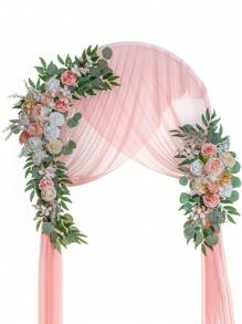 2 件花饰桌旗花饰适用于美丽的梦幻婚礼仪式花卉装饰婚礼拱门花，人造花用于装饰、礼物生日毕业 - 彩色 - 查看 13