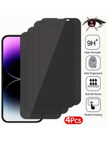 Set de 4 protectores de pantalla de vidrio templado de cobertura completa, anti-espía, anti-curiosidos, compatibles con 16 Pro Max, 16, 16 Pro, 16e, 16 Plus, 15 Pro Max, 15, 15 Pro, 15 Plus, 14 Pro Max, 14, 14 Pro, 14plus, 13 Pro Max, 13, 13 Pro, 12, 11 Mini - Accesorios de teléfono, regalo para cumpleaños, familia y amigos