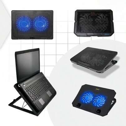 Base Notebook Cooler 2 Ventoinhas Silenciosa Ajustavel Led