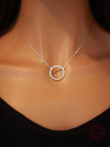 3pcs/Set Style Lucky Circle Necklace Earrings Jewelry Set - Fashion Jewelry Set Suitable For Daily Wear Christmas New Year Valentine's Day Holiday Gift