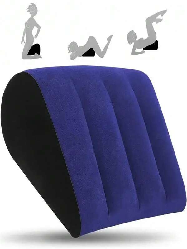 1 Stück weiche & bequeme aufblasbare Keilkissen - ergonomisch, nicht elektrisch, PVC-Material, blau mit schwarzer Basis - ideal für Paar