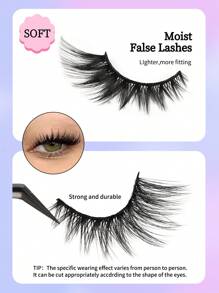 7 paires de faux-cils yeux de chat naturels et longs avec bande transparente. Cils allongés aux extrémités ailées. Cils faux en poils de vison, maquillage, faux-cils, 8 mm-15 mm, volumisés, allongés aux extrémités, faux-cils en poils de vison, tridimensionnels, frisés, moelleux, look naturel, bandes de faux-cils, conviennent pour les fêtes, cadeau pour les femmes et les filles
