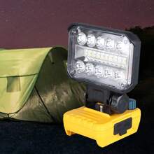1 Stück Neue 2025 kabelloser LED-Arbeitsscheinwerfer, Doppelknopfschalter, Farbtemperatur einstellbar, 90W 5400 Lumen LED-Flutlicht, kompatibel mit DeWALT 20V Akku, geeignet für Outdoor, Camping, Autowerkstatt, Notfall- und Baustellen-Beleuchtung, Akku nicht enthalten
