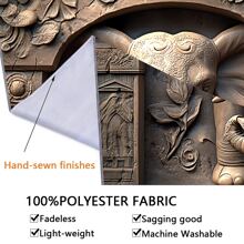 1pc Super Large Size Vibrant 3D Embossed Elephant Wall Tapestry - Colorful Polyester Backdrop With Vivid Printing, Wall Hanging For Living Room, Bedroom, Office, And Home Decor, Perfect For Live Streaming Background, Party Decoration, And Room Decoration, Comes With Free Installation Package