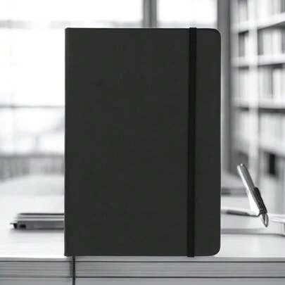 PromoClick Libreta tipo Moleskine de Poliretano  con 90 Hojas de raya y banda elástica para sujetar cubierta.