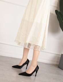 Fashion Light Luxury Sexy Women's Shoes Fashion Flower Stiletto High Heel Wedding Shoes Pointed Toe Satin Single Shoes