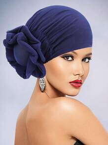 Awegeo Gorro turbante hecho a mano de unicolor y transpirable con diseño envolvente de brújula - Gorro de uso básico sin ala para comodidad en el hogar y diario