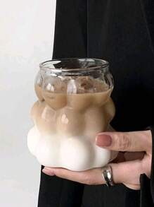 One 350ml Stemless Grape Glass With Handle, Heat Resistant, Suitable For Milk/Coffee/Latte/Juice - Transparent - View 4