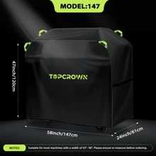 TOPCROWN Grill Cover For Outdoor Grill, Oxford Waterproof Anti-UV -Proof BBQ Gas Grill Cover, With Adjustable Hem Drawstring For Weber Char-Broil Nexgrill And More Grills