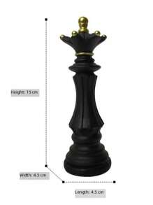 3pcs Set Resin Chess Piece Figurines, King Queen Knight Decorative Chess Board For Home, Bar Cabinet Use - Black - View 7