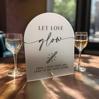 1pc Let Love Glow Acrylic Sign, Let Love Glow Sign, Glow Stick Wedding Sign, Dance Floor Glow Stick Sign, Grab A Glow Stick Sign,Acrylic Wedding Sign Gifts Birthday Graduation Birthday Decorations Party Decorations Bachelorette Summer Beach Back To School School Supplies Room Decor