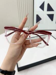 1 Stück Damen Mode Kunststoff Nicht-Rezept Brille, geeignet für Alltagstragen, Büro und Lesen