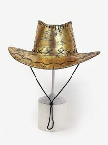 1 chiếc mũ Fedora Panama cao bồi miền Tây Unisex, mũ chống nắng bãi biển chống tia UV, thích hợp cho đi bộ đường dài, câu cá - Cà phê nâu - Xem 6