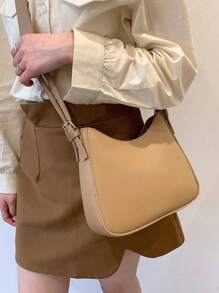 Fashionable Solid Adjustable Shoulder Crossbody Handbag For Women