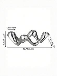 1 Peça Porta-velas de Quatro Orifícios Bege Prateado, adequado para mesas de jantar, salas de estudo, salas de estar e várias ocasiões como um porta-velas decorativo, Casamento