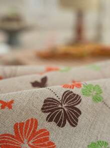 MeijiaMo 1 pièce Nappe rectangulaire imprimée de papillons et de fleurs, tapis de table décoratif de style bohème en polyester pour la chambre, l'hôtel, la cuisine, la salle à manger, les fêtes, les vacances, convient pour les tables rondes/carrées, toutes saisons