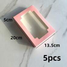 5pcs Mini Cake Boxes With Window, Cookie Pastry Packaging Cartons, Suitable For Cakes, Cookies, Pastries, Pies, Muffins, Chocolates, Strawberries