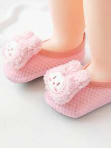 1 Pair Baby Anti-Slip Mesh Floor Socks, Infant Toddler Non-Slip Home Socks With Cartoon Rabbit Design, Breathable Spring/Summer, Pink Color, Suitable For Everyday Wear And Parties