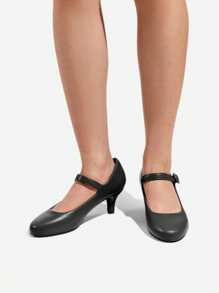 Women's Close Toe Dress Pumps Shoes - Black - View 4