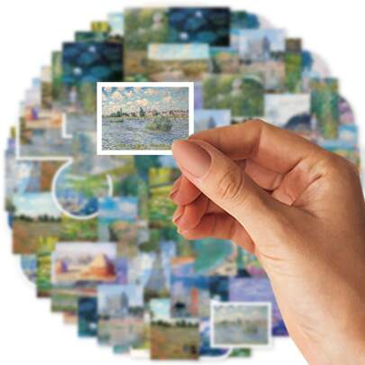  46 قطعة (23x2) ملصقات ذات تصميم جمالي من طراز حديقة مونيه الخضراء، بطراز قديم للكراسات والأجندات والكمبيوتر المحمول وزجاجات المياه والحقائب والمجالس الإبداعية، ملصقات فنية، لوازم مدرسية، حفلات فنية، هدايا تخرج، لوازم مدرسية، عودة إلى المدرسة