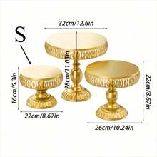 1pcsElegant Iron Circular Cake Stand, High Footed Dessert Display Tray, Suitable For Wedding Decoration And Holiday Use, No Need For Electricity, Wedding Cake Stand | Decorative Tray | Iron Structure
