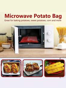 Bolsa reutilizable para cocinar patatas en el microondas - Patatas al horno rápidas y sencillas en minutos, accesorio de cocina para una preparación de comidas eficiente, accesorio para hornear patatas