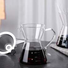 1pc High Borosilicate Glass Manual Drip Coffee Pot, Glass Coffee Maker, Coffee Sharing Pot