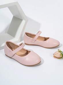 儿童按摩 PU 3D 波浪蝴蝶结舒适花卉时尚女童平底鞋 - 粉色 - 查看 3